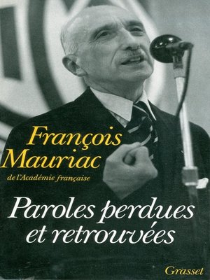 cover image of Paroles perdues et retrouvées